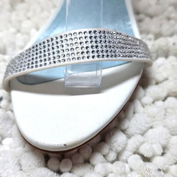 Schutz Cadey Lee Strappy  Elegant White Ankle Strap Heels Diamond Elegant 8.5 - Picture 4 of 16